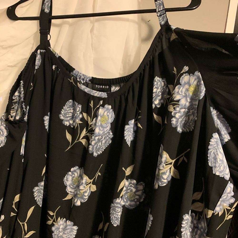 Open shoulder blouse.